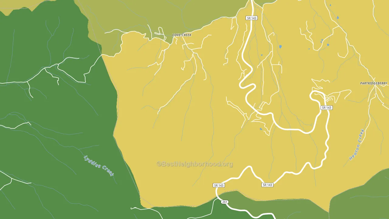 Cove Creek, TN block-group voter-turnout map