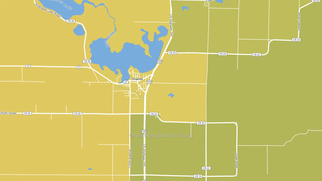 Cove, MN block-group voter-turnout map