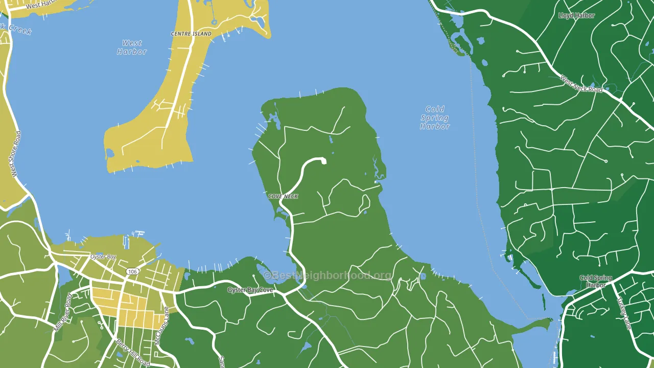 Cove Neck, NY block-group voter-turnout map