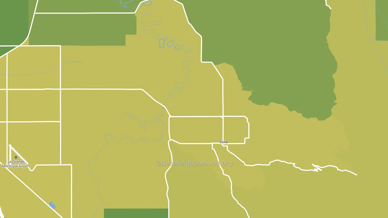 Cove, OR block-group voter-turnout map