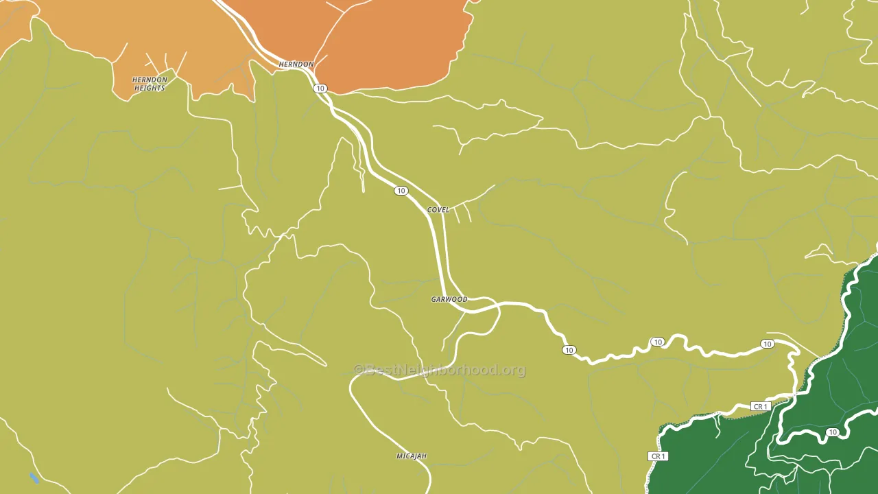 Covel, WV block-group voter-turnout map