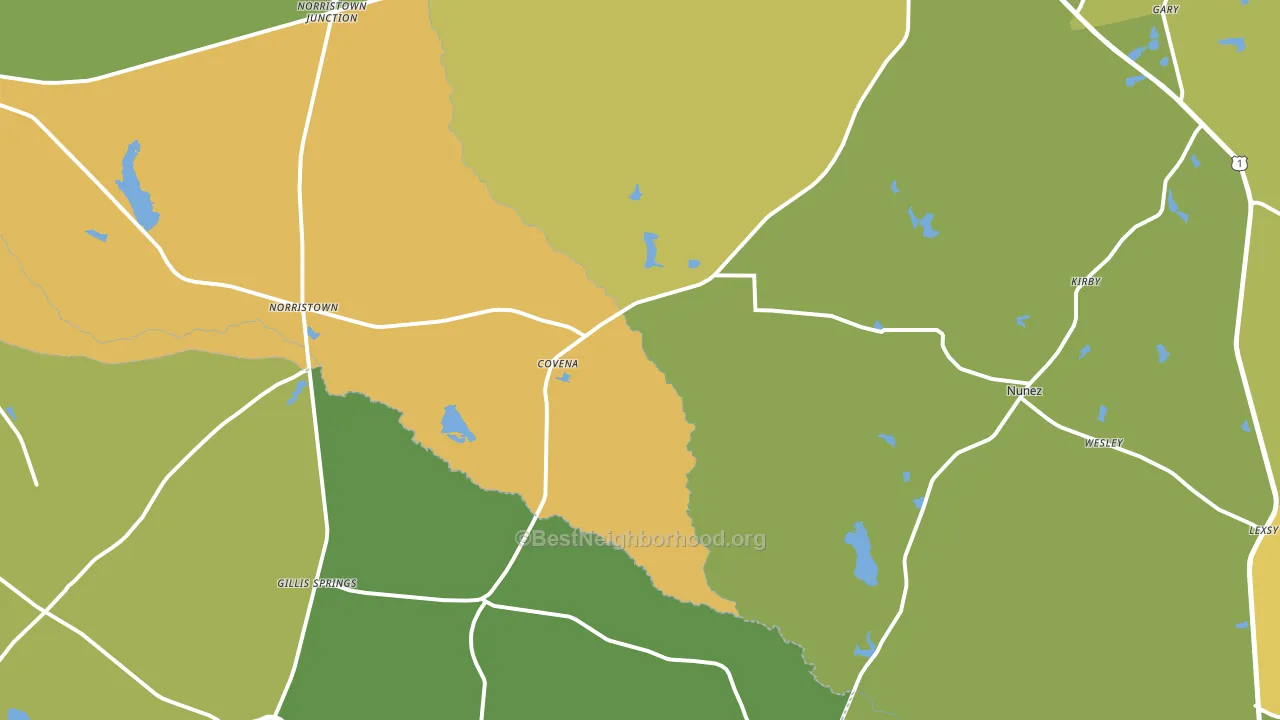 Covena, GA block-group voter-turnout map