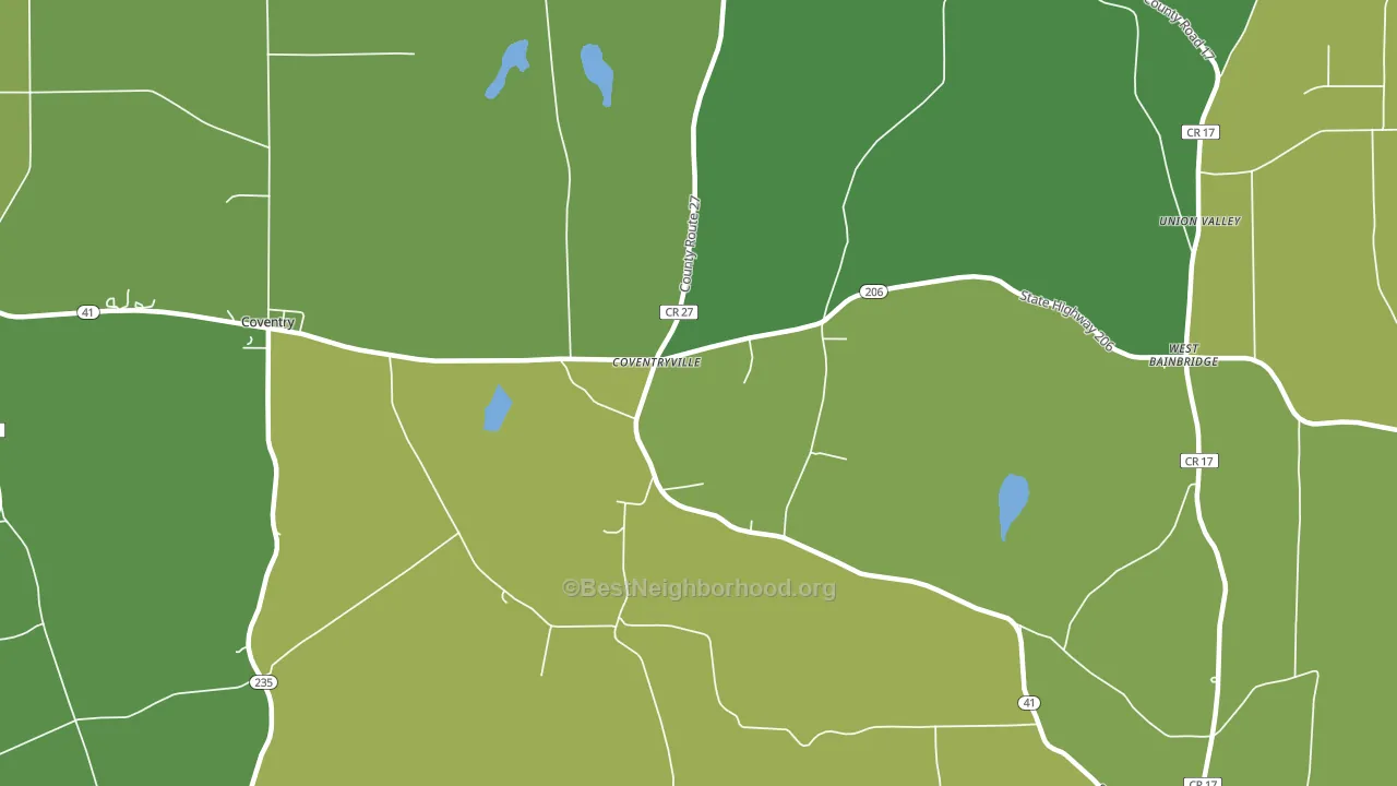 Coventryville, NY block-group voter-turnout map
