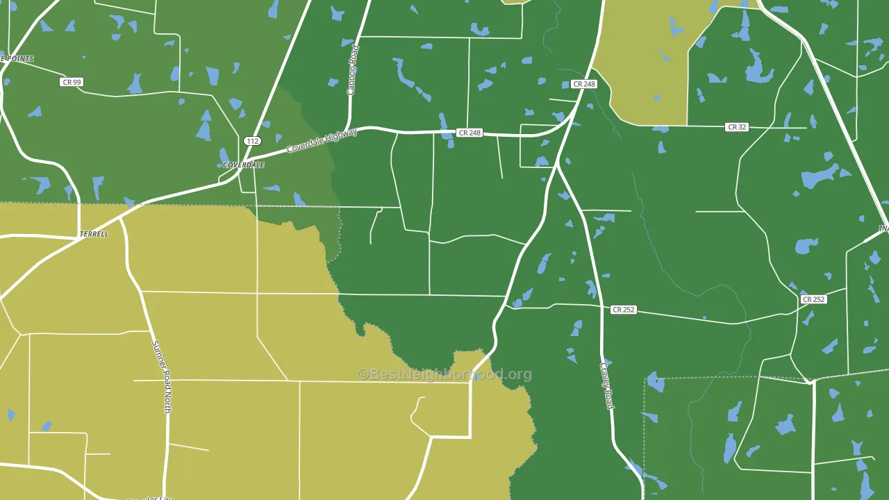 Coverdale, GA block-group voter-turnout map
