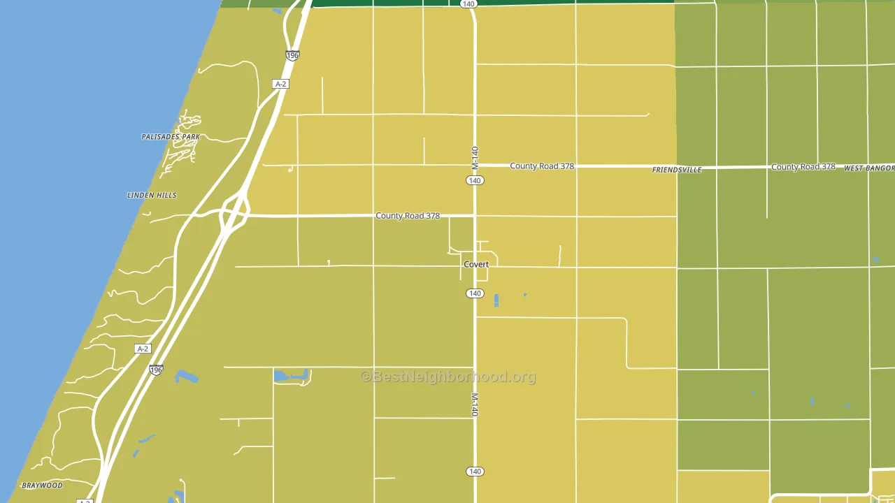 Covert, MI block-group voter-turnout map