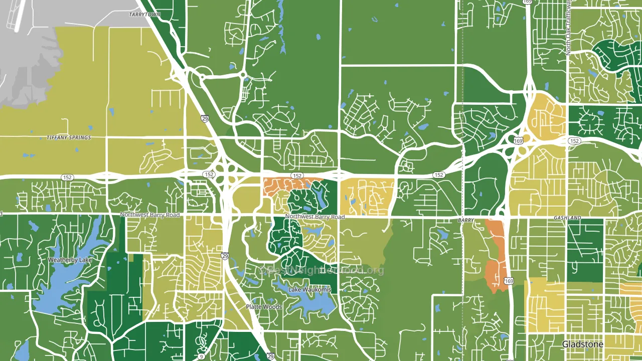 Coves North, Kansas City, MO block-group voter-turnout map