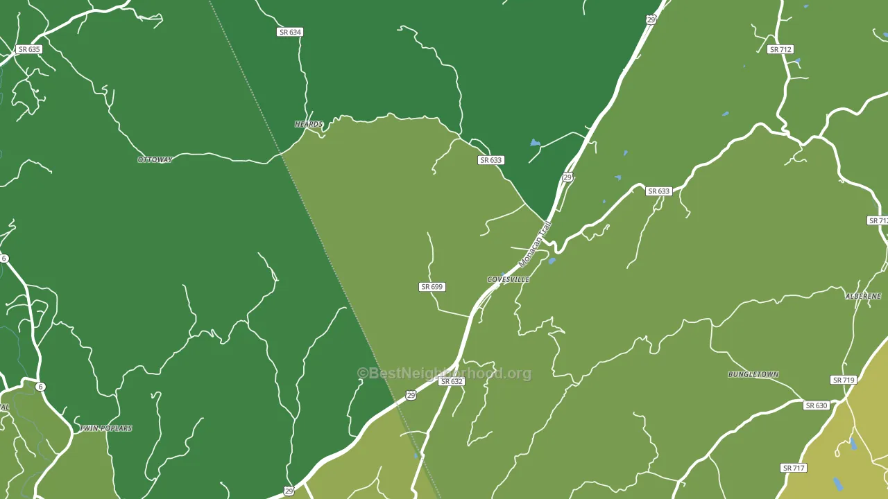 Covesville, VA block-group voter-turnout map