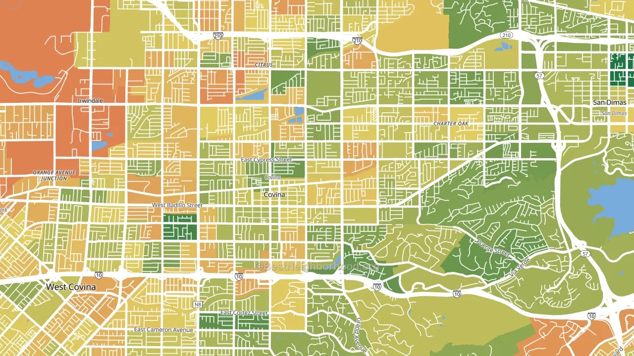 Covina, CA block-group voter-turnout map