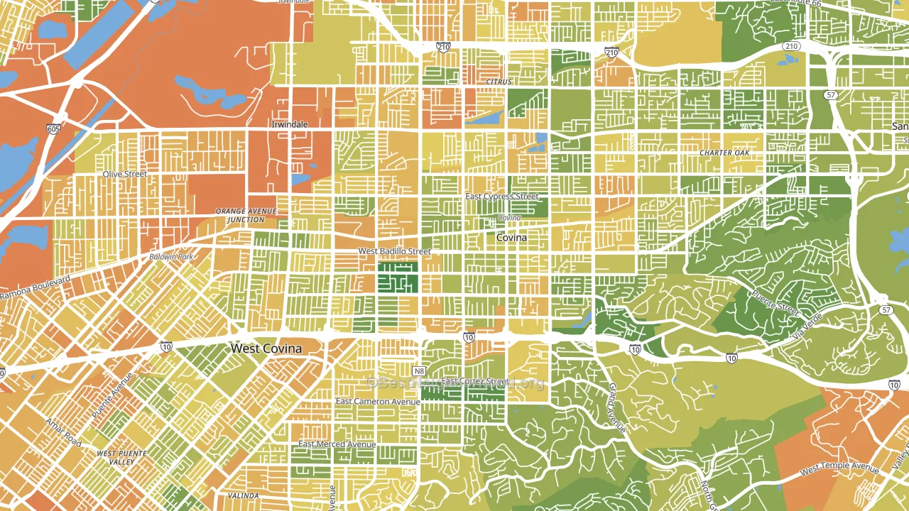 Covina-Valley, Covina, CA block-group voter-turnout map
