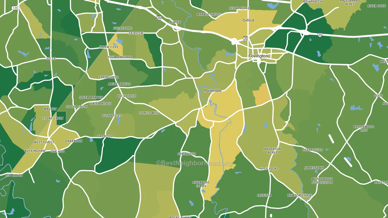 Covington, GA block-group voter-turnout map