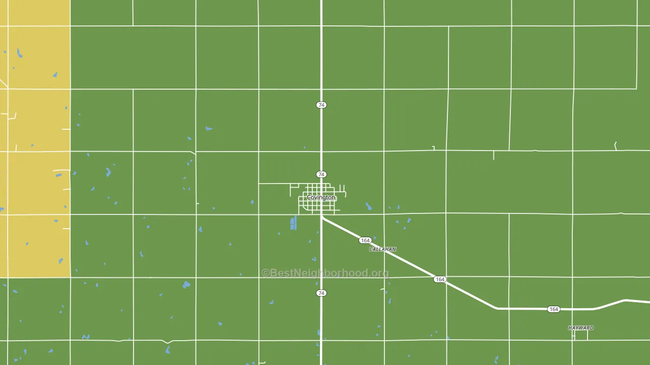 Covington, OK block-group voter-turnout map