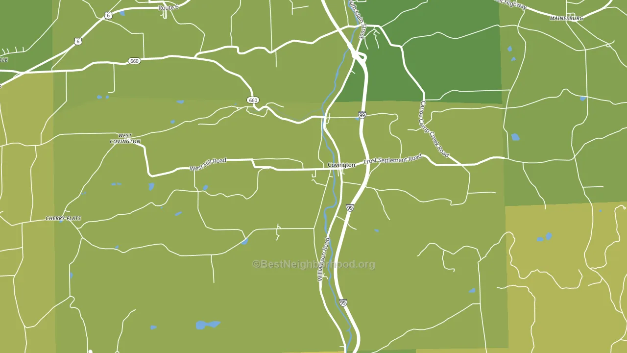 Covington, PA block-group voter-turnout map