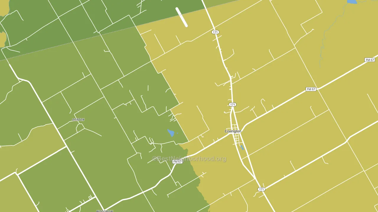 Covington, TX block-group voter-turnout map