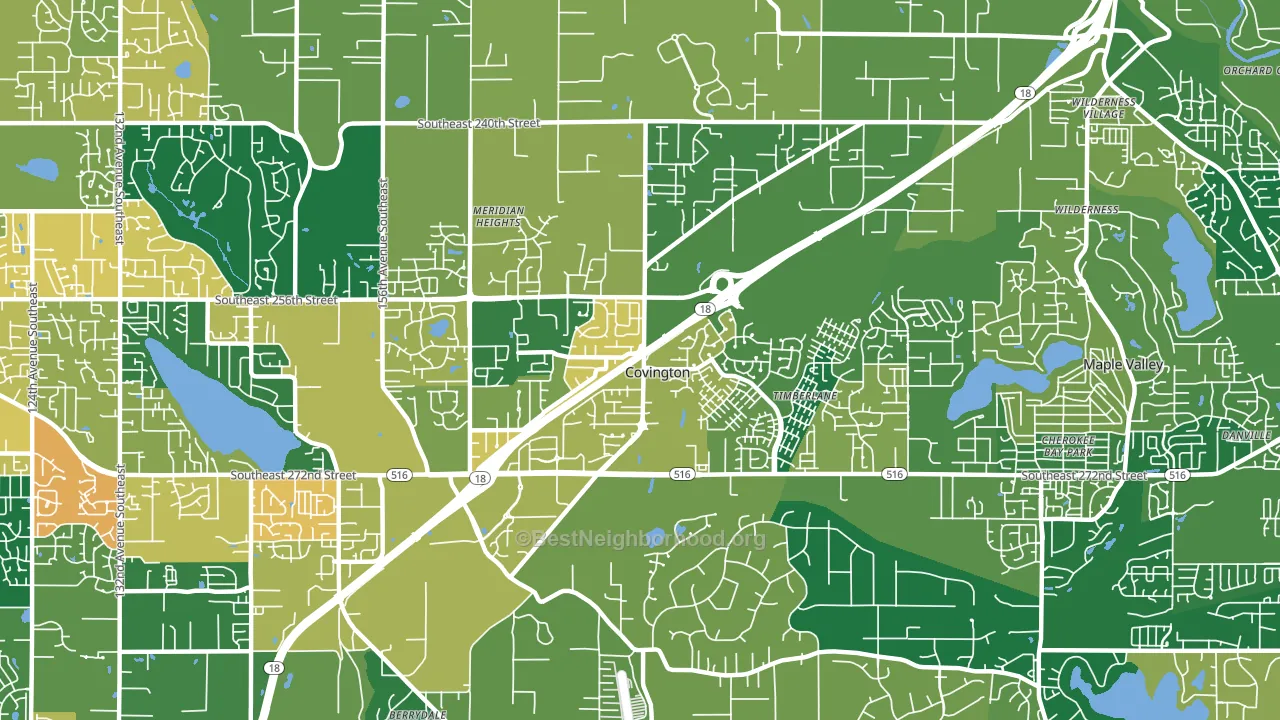 Covington, WA block-group voter-turnout map