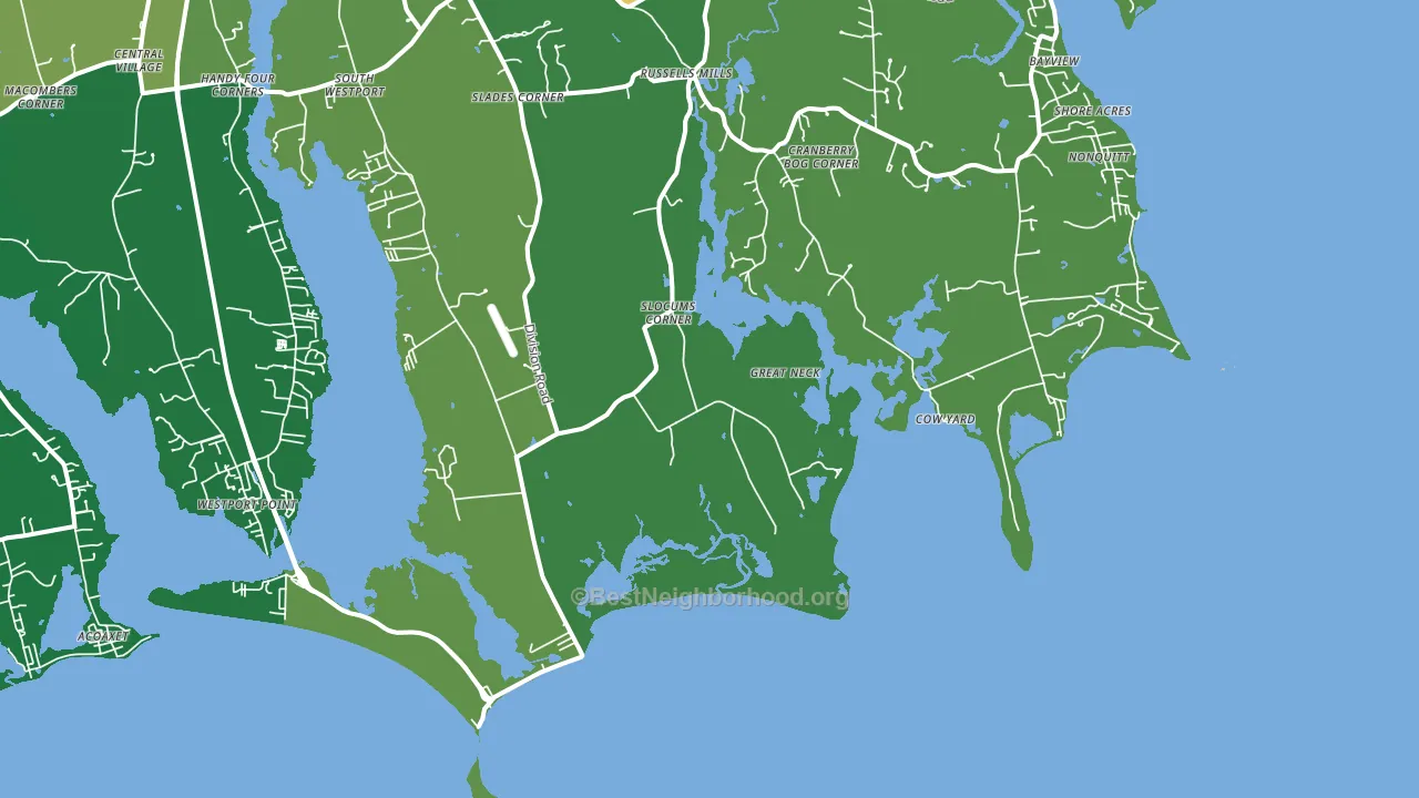 Cow Yard, MA block-group voter-turnout map