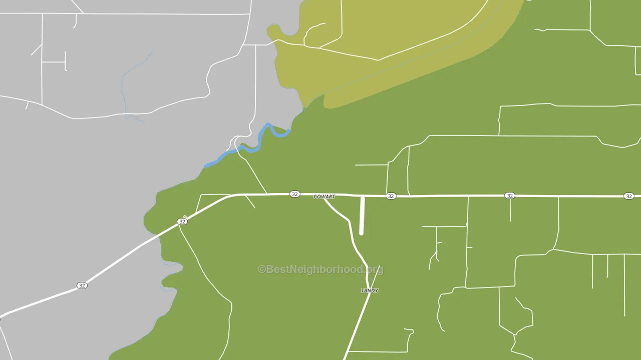 Cowart, MS block-group voter-turnout map