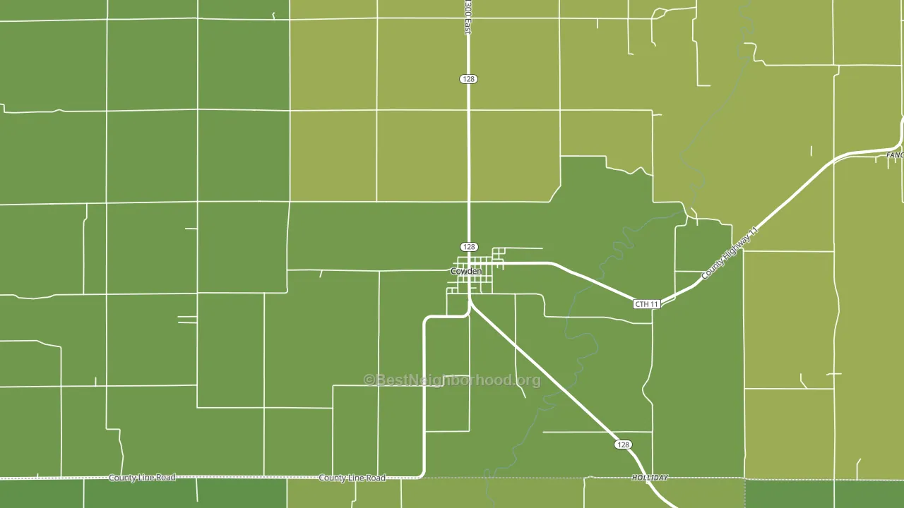 Cowden, IL block-group voter-turnout map