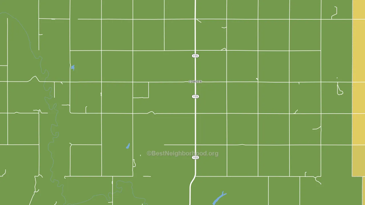 Cowden, OK block-group voter-turnout map