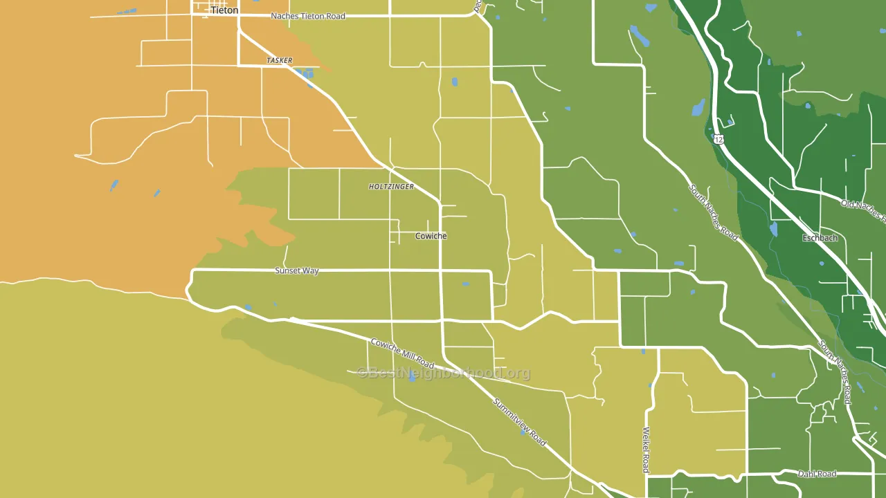 Cowiche, WA block-group voter-turnout map