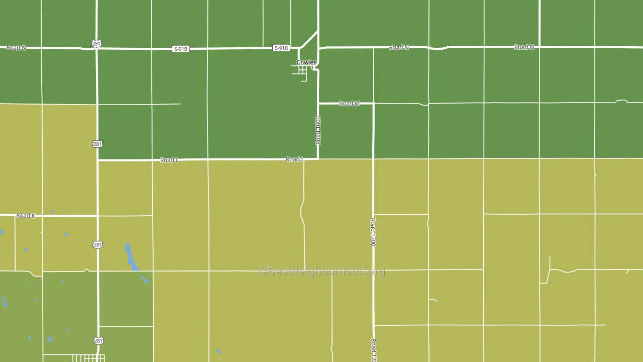 Cowles, NE block-group voter-turnout map