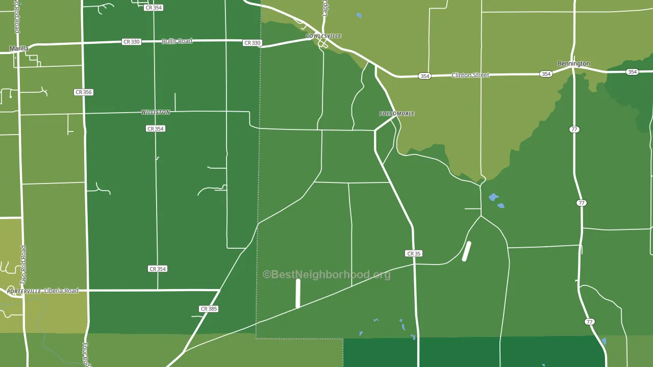 Cowlesville, NY block-group voter-turnout map
