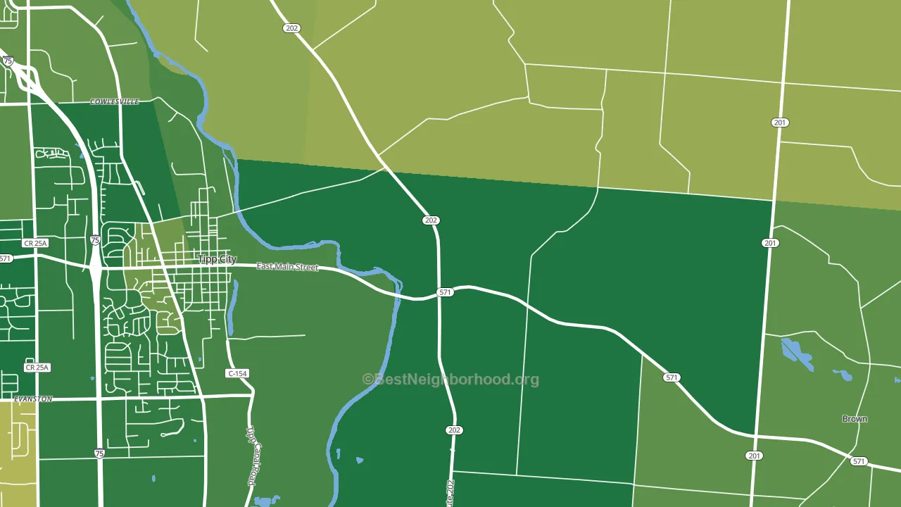 Cowlesville, OH block-group voter-turnout map