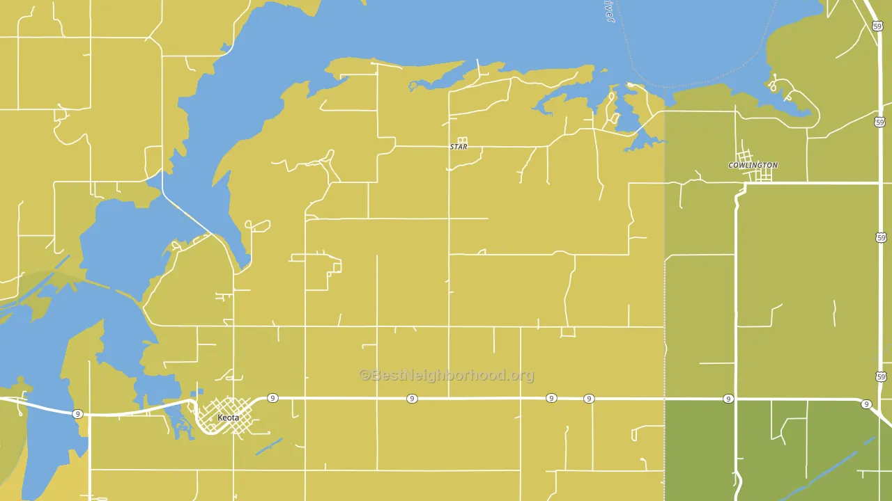Cowlington, OK block-group voter-turnout map