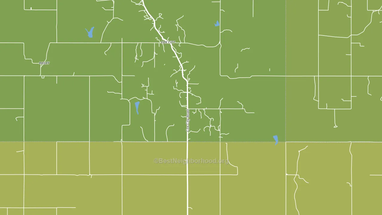 Cox City, OK block-group voter-turnout map