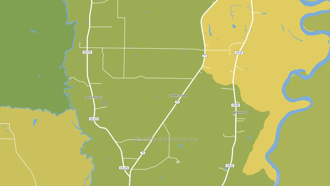 Cox, FL block-group voter-turnout map