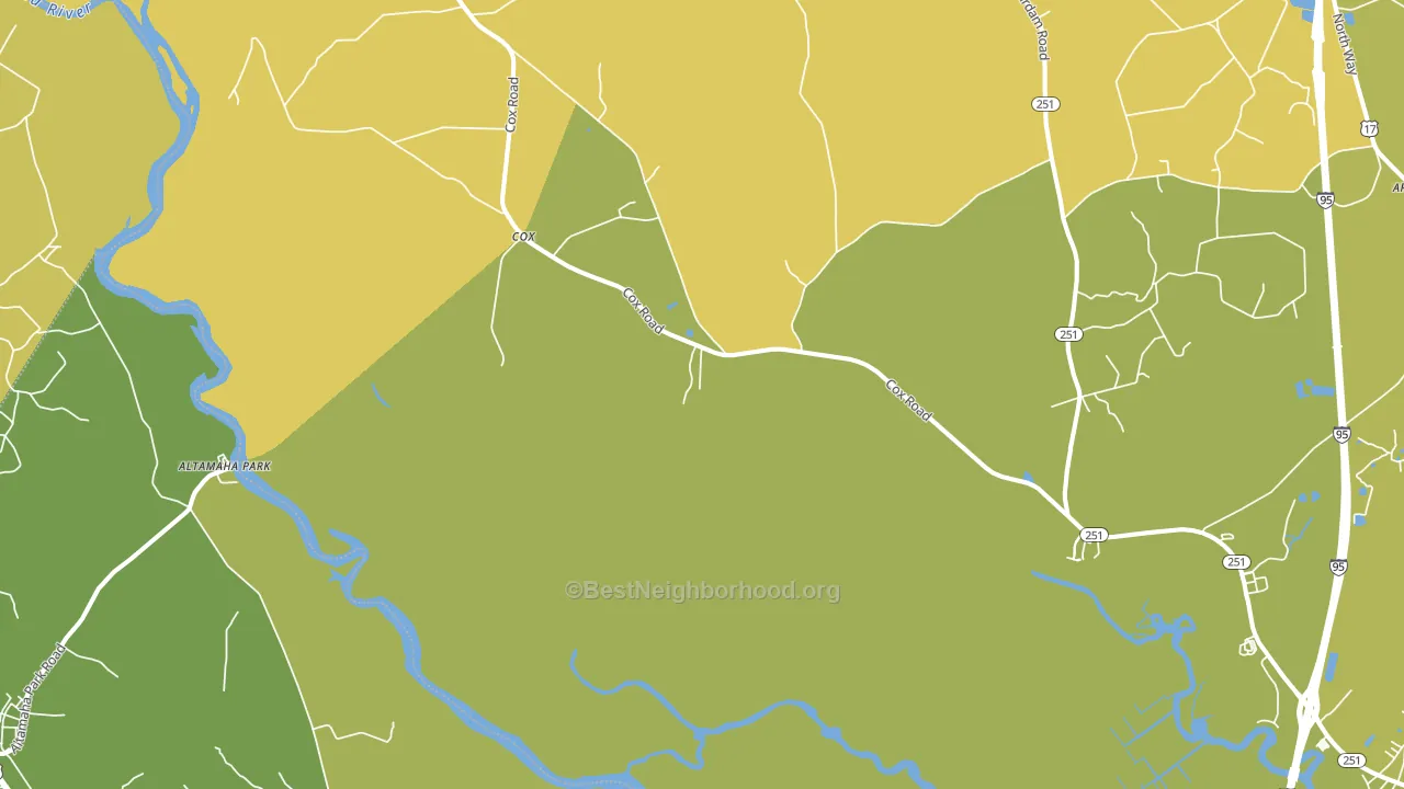 Cox, GA block-group voter-turnout map
