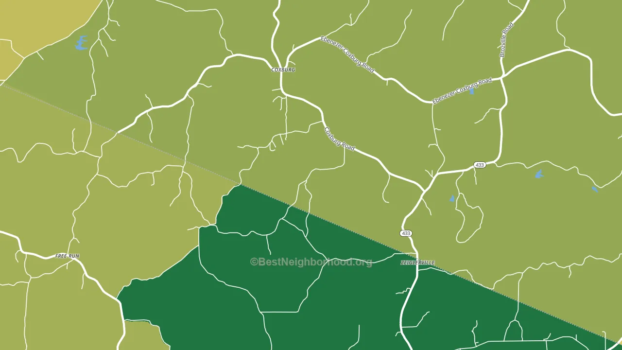 Coxburg, MS block-group voter-turnout map