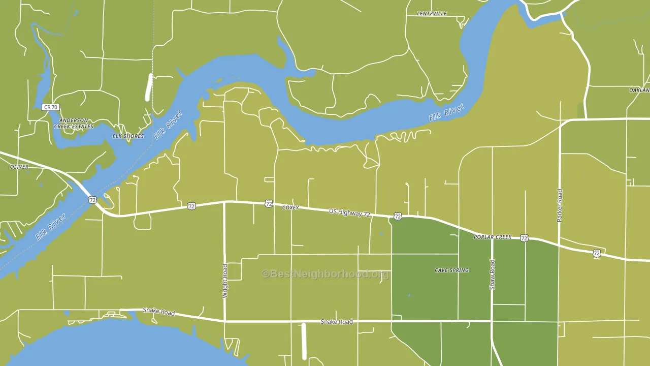 Coxey, AL block-group voter-turnout map