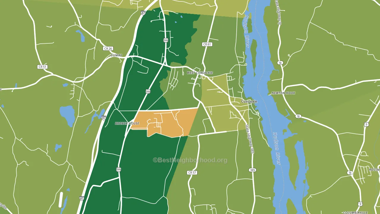 Coxsackie, NY block-group voter-turnout map