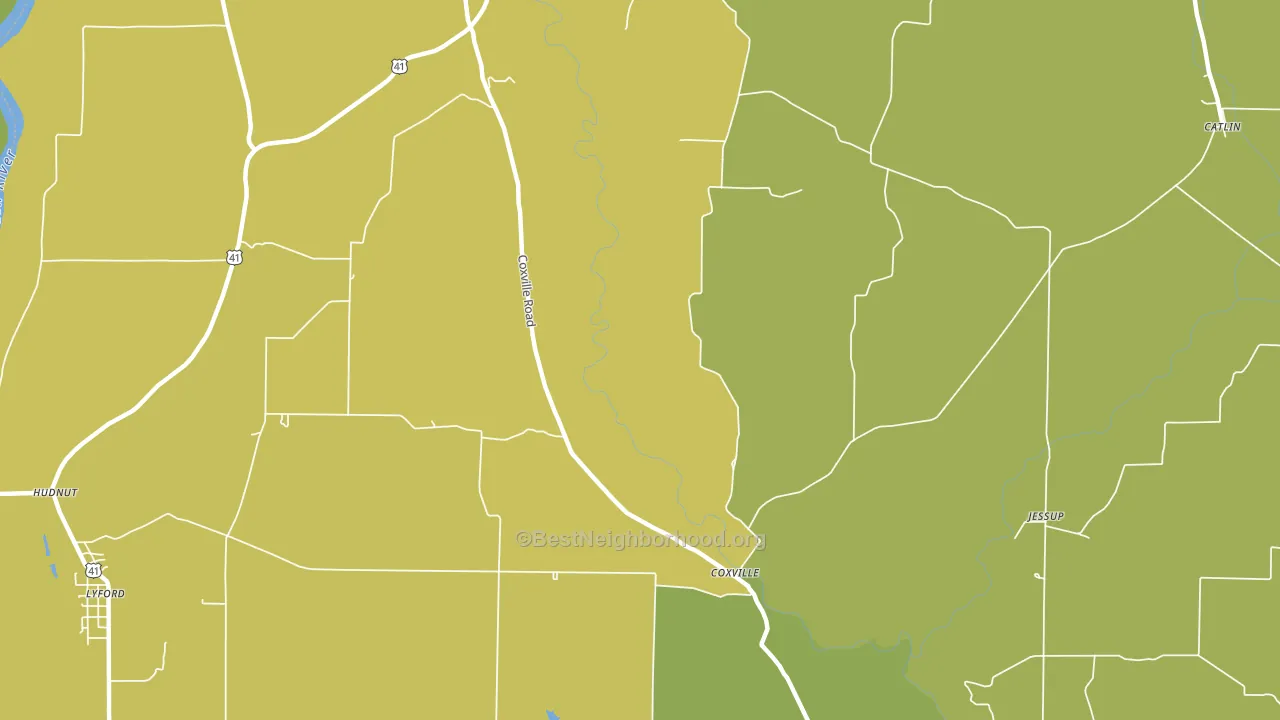 Coxville, IN block-group voter-turnout map
