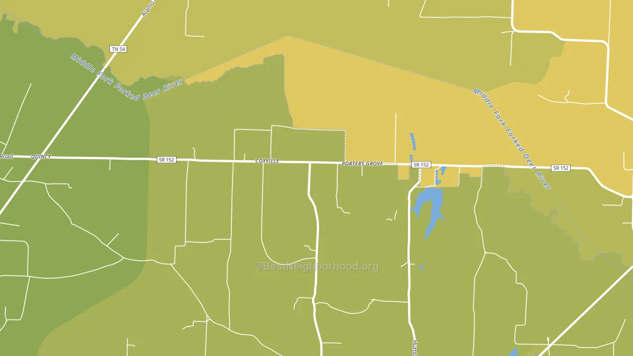 Coxville, TN block-group voter-turnout map