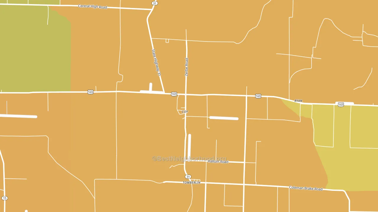 Coy, AR block-group voter-turnout map
