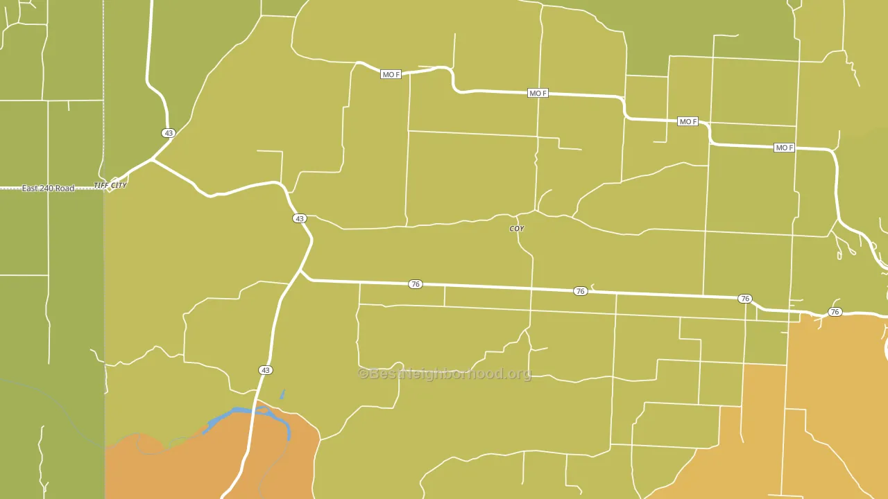 Coy, MO block-group voter-turnout map