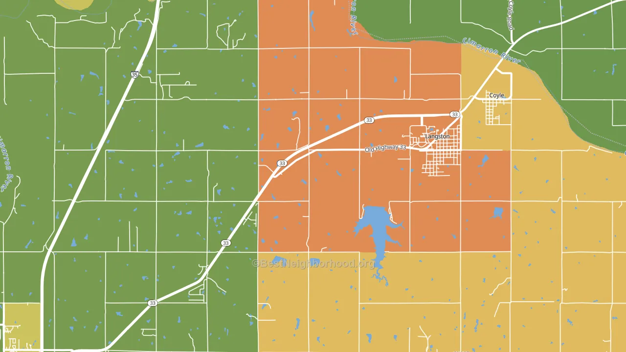 Coyle, OK block-group voter-turnout map
