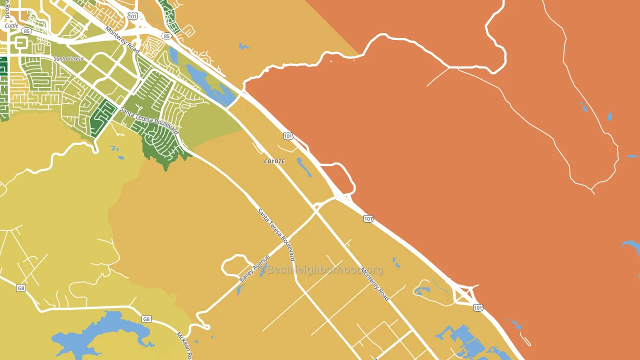 Coyote, CA block-group voter-turnout map
