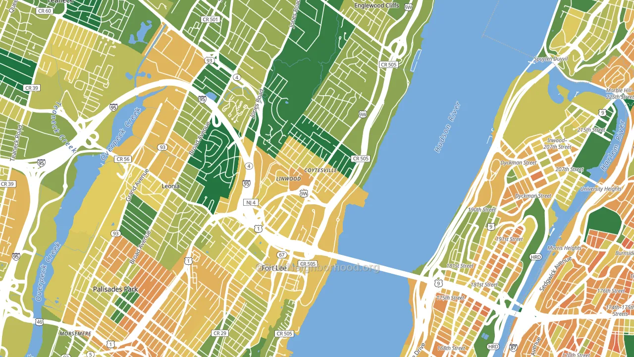 Coytesville, Fort Lee, NJ block-group voter-turnout map