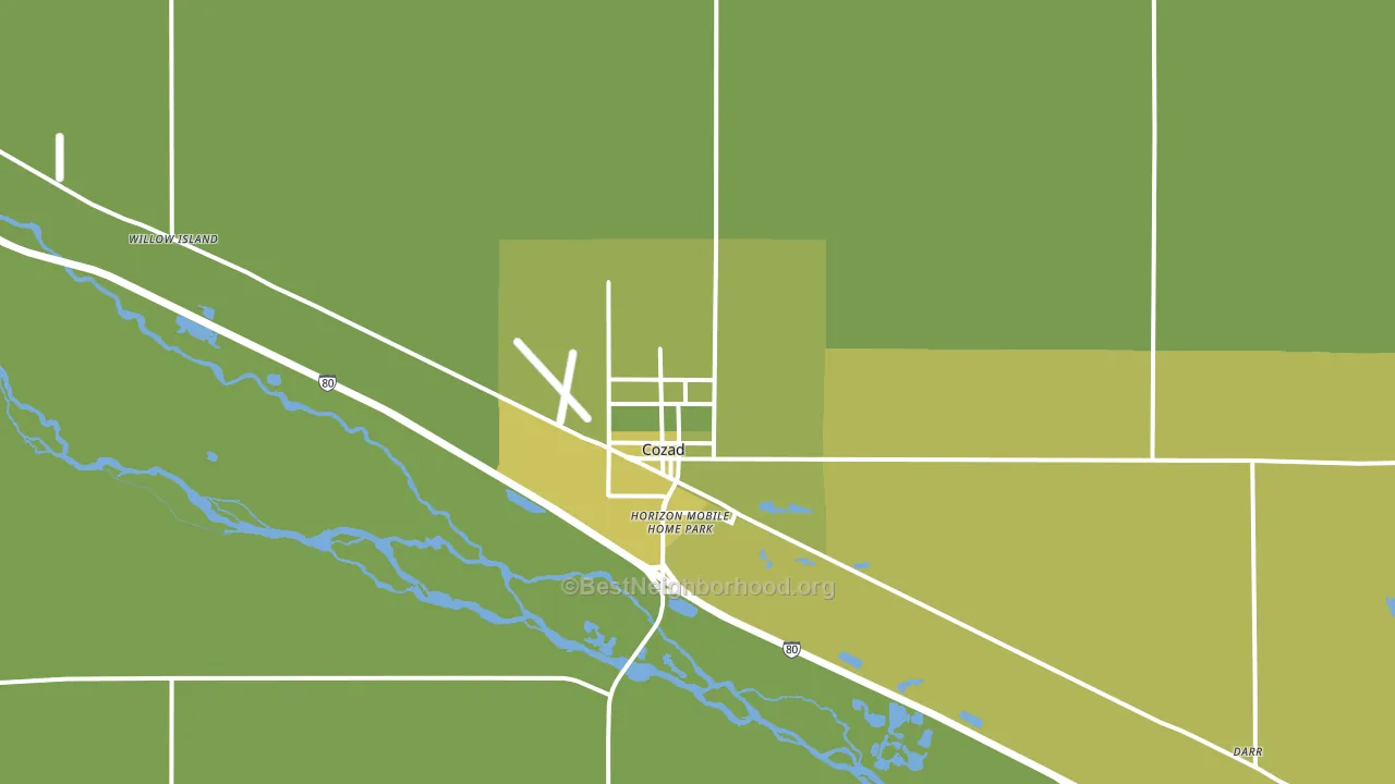 Cozad, NE block-group voter-turnout map