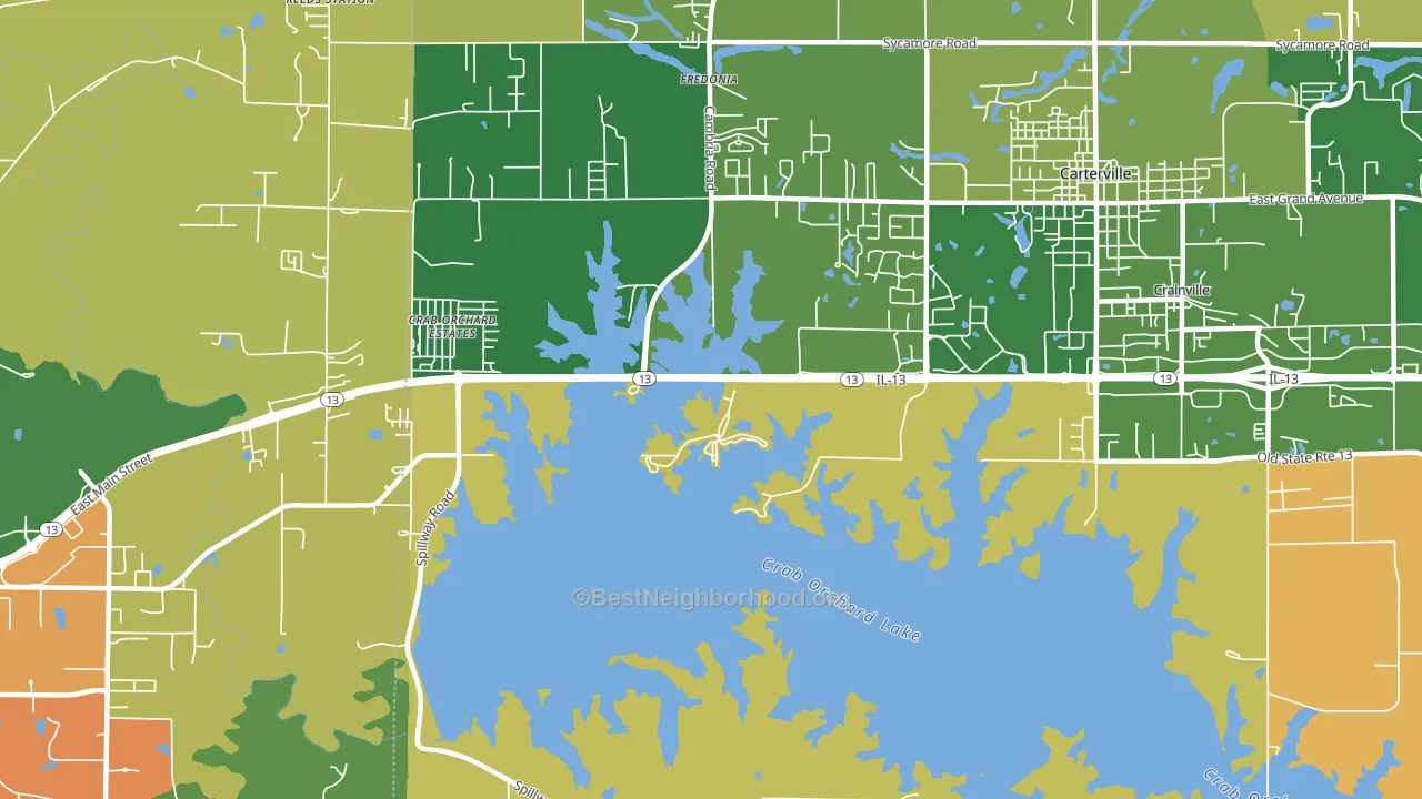 Crab Orchard Estates, IL block-group voter-turnout map