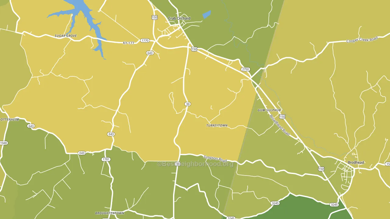 Crab Orchard, KY block-group voter-turnout map
