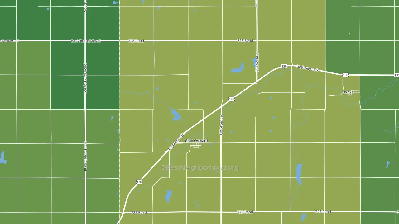 Crab Orchard, NE block-group voter-turnout map
