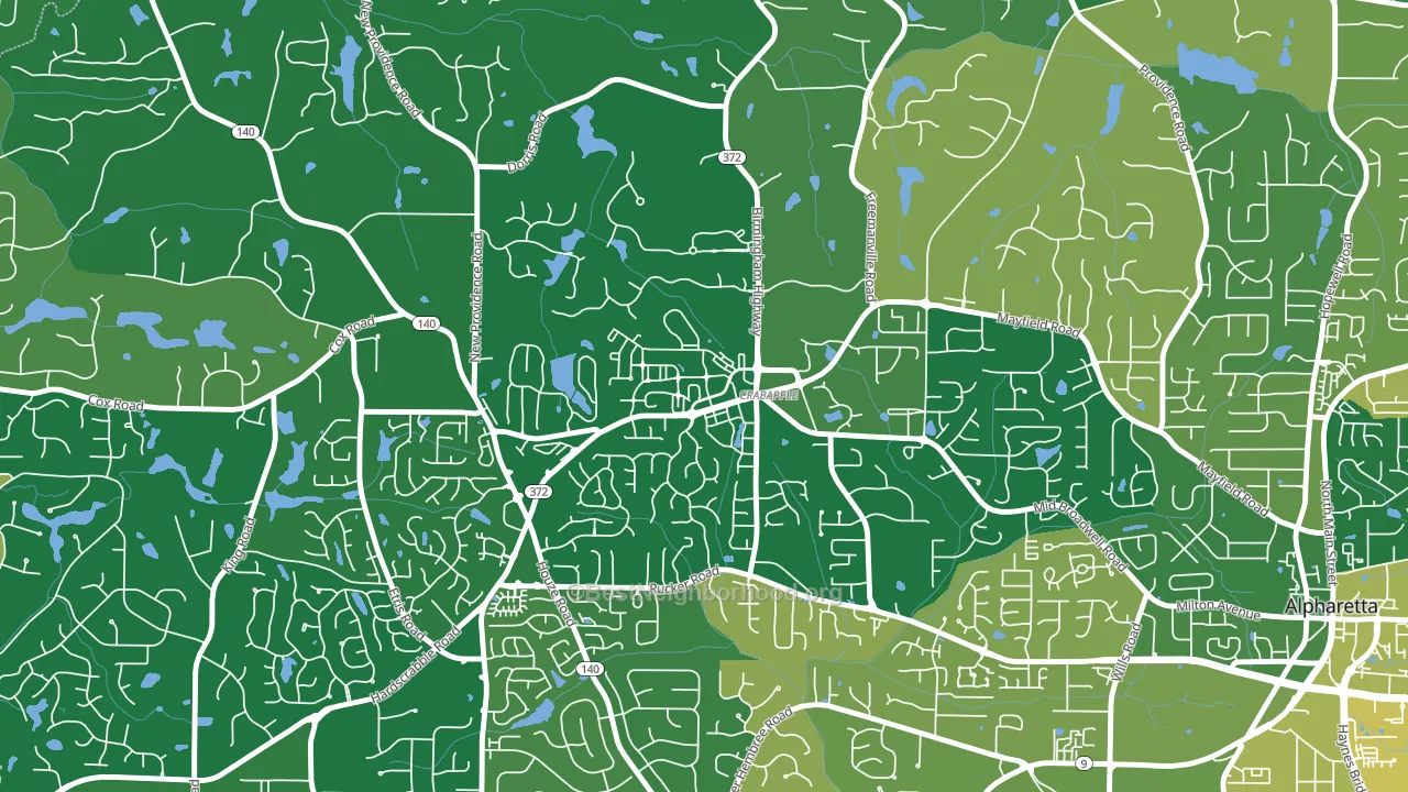 Crabapple, Milton, GA block-group voter-turnout map