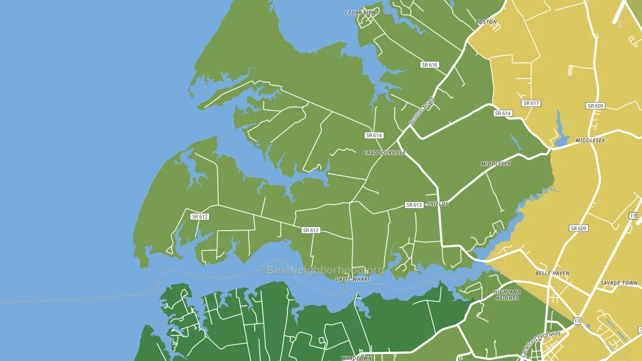 Craddockville, VA block-group voter-turnout map