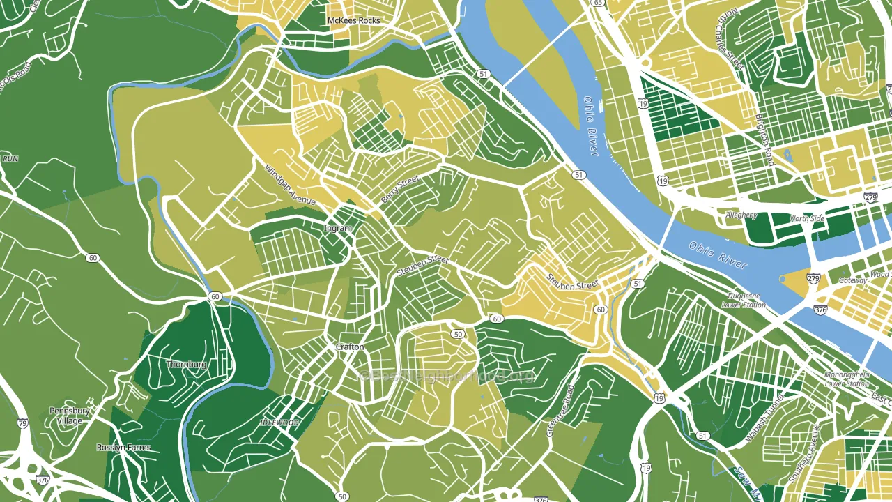 Crafton Heights, Pittsburgh, PA block-group voter-turnout map