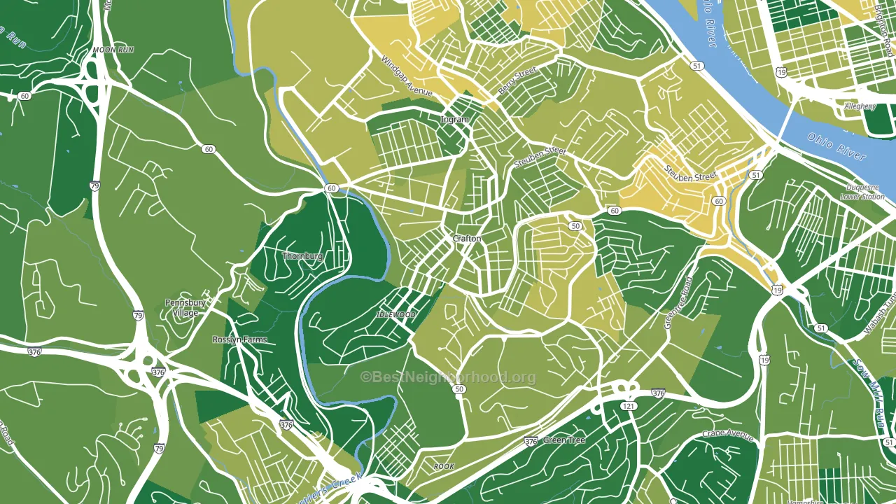 Crafton, PA block-group voter-turnout map