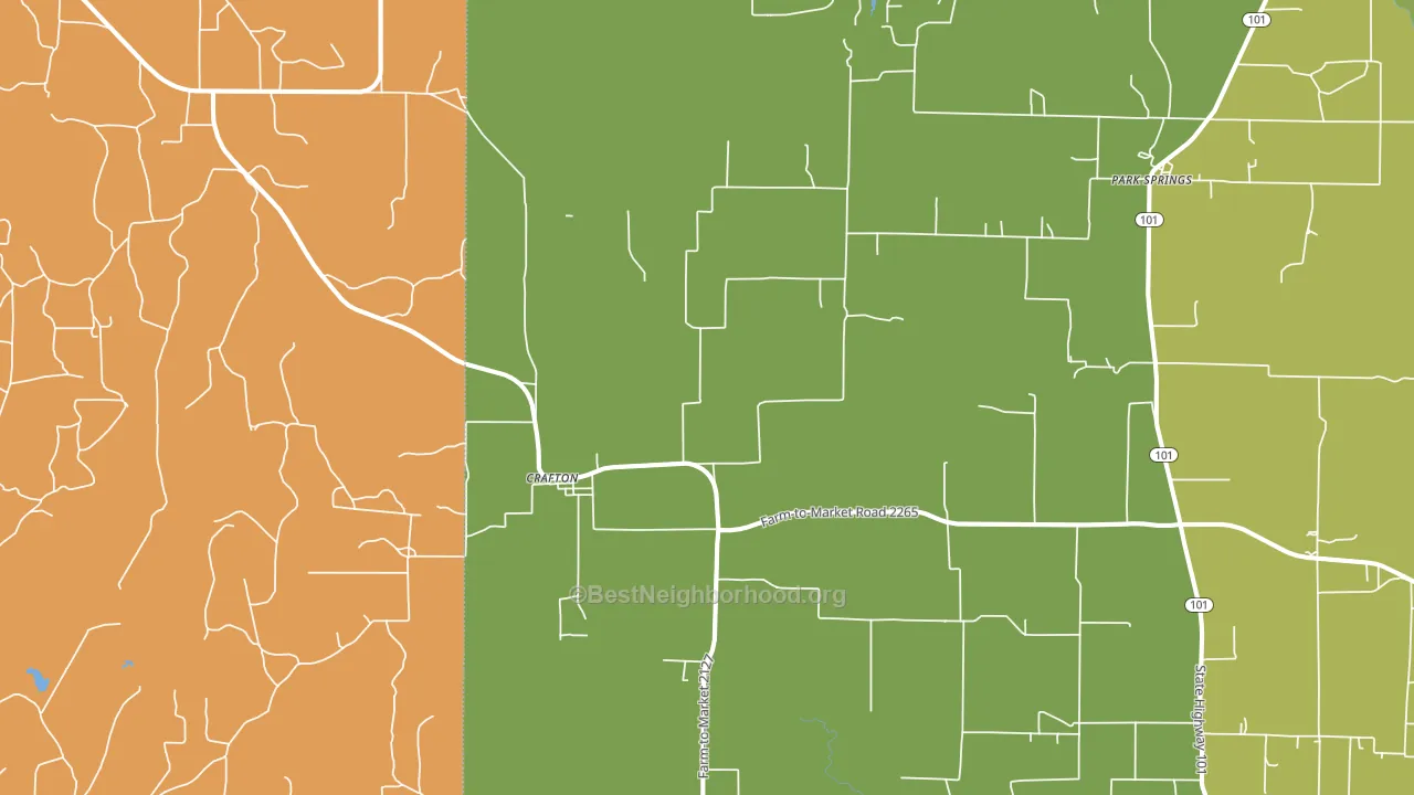 Crafton, TX block-group voter-turnout map