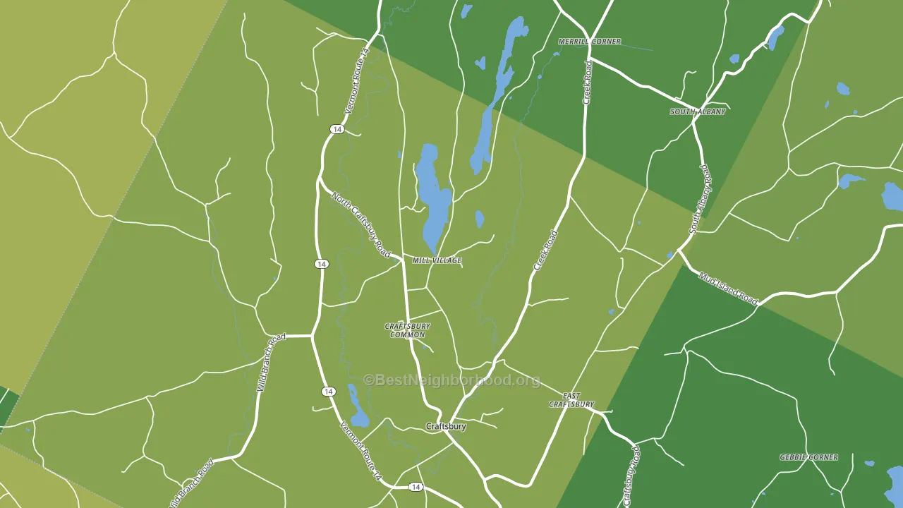 Craftsbury Common, VT block-group voter-turnout map